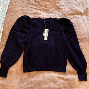 Aqua cashmere puff sleeved sweater size medium NEW